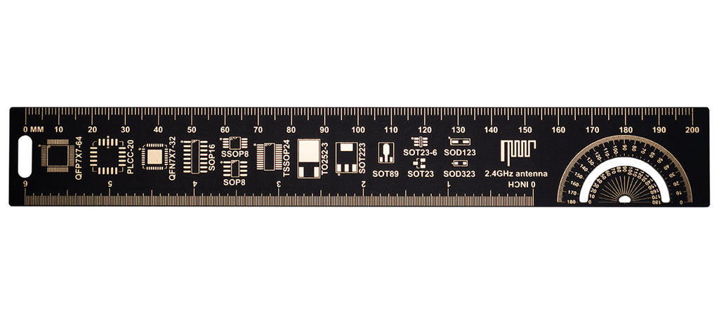 Pcc Ruler Gold PCB Ruler 20cm — Maltronics